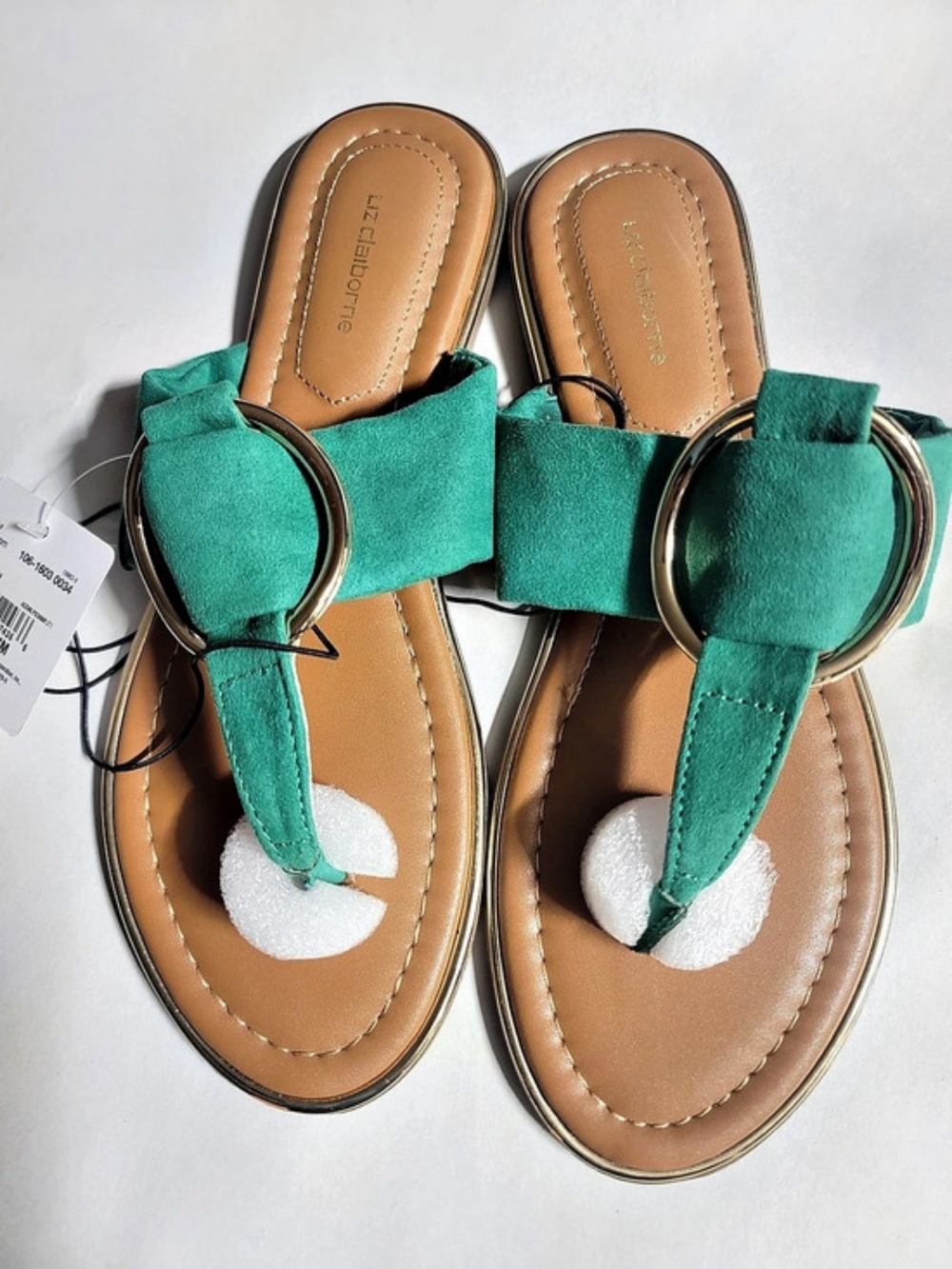 Liz Claiborne 7M Cabellia Green Textile Slide Sandals US 7M NWT